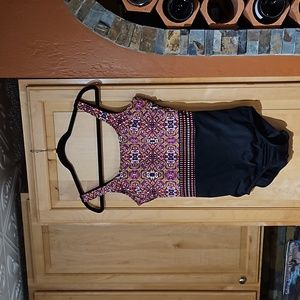 Lands' End Multicolor Floral Print One Piece Swimsuit Wirefree